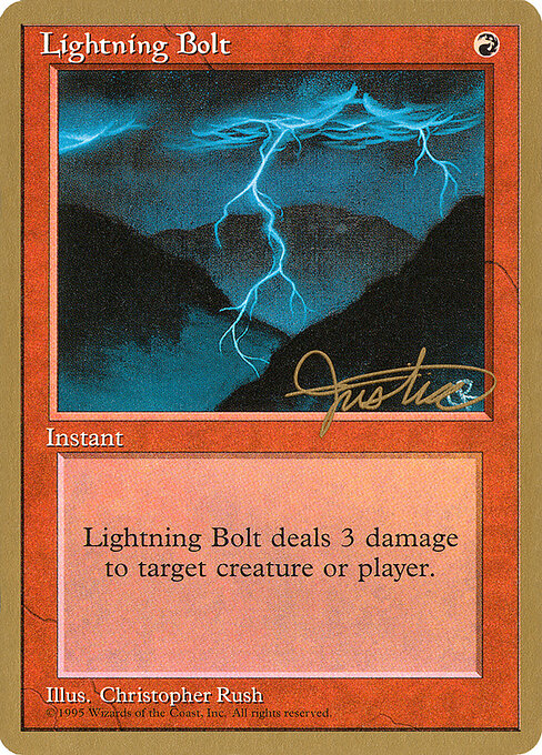 Lightning Bolt — Pro Tour Collector Set #mj208, art by Christopher Rush