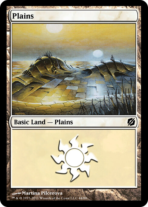 Plains — Duel Decks: Mirrodin Pure vs. New Phyrexia #44, art by Martina Pilcerova