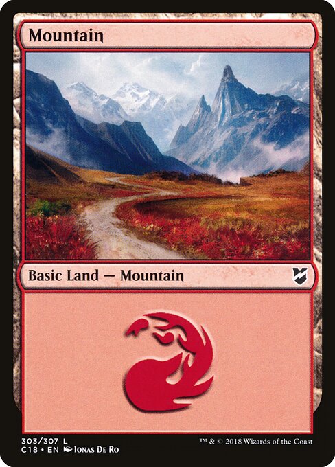 Mountain — Commander 2018 #303, art by Jonas De Ro