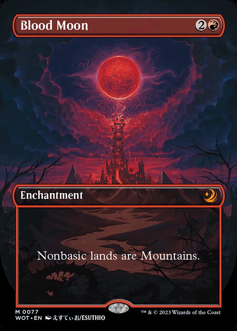 Blood Moon — Wilds of Eldraine: Enchanting Tales #77, art by Esuthio