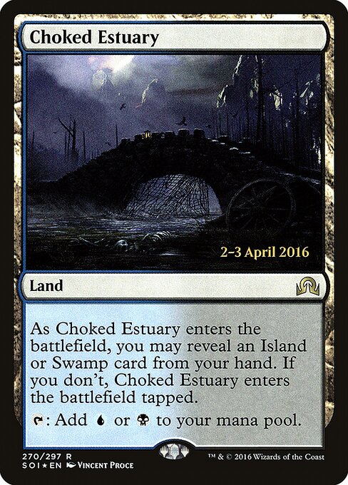 Choked Estuary — Shadows over Innistrad Promos #270s, art by Vincent Proce