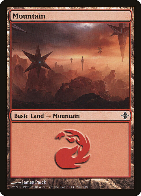Mountain — Rise of the Eldrazi #242, art by James Paick