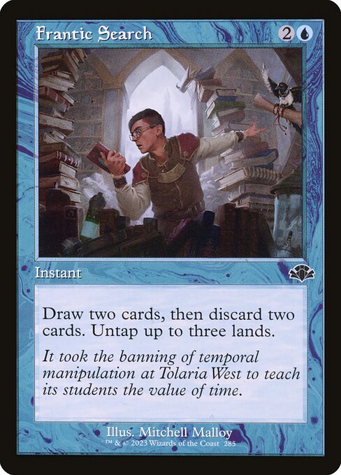 Frantic Search — Dominaria Remastered #285, art by Mitchell Malloy