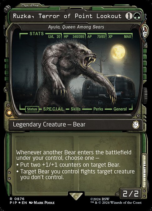 Ayula, Queen Among Bears — Ruzka, Terror of Point Lookout — Fallout #876, art by Mark Poole
