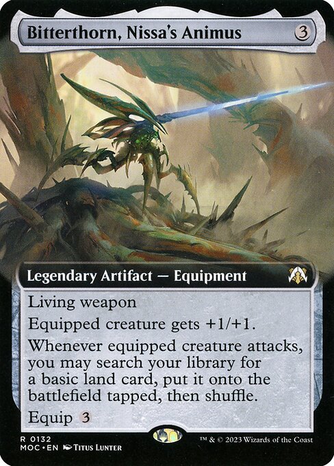 Bitterthorn, Nissa's Animus — March of the Machine Commander #132, art by Titus Lunter