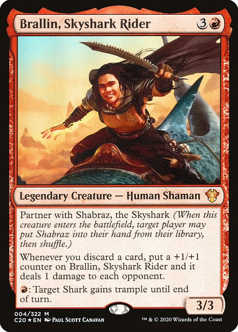 Brallin, Skyshark Rider — Commander 2020 #4, art by Paul Scott Canavan