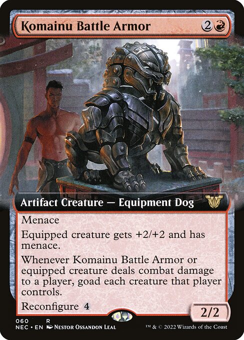 Komainu Battle Armor — Neon Dynasty Commander #60, art by Néstor Ossandón Leal