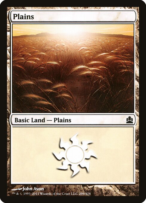 Plains — Commander 2011 #299, art by John Avon