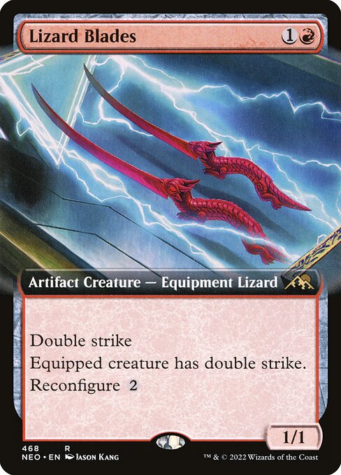 Lizard Blades — Kamigawa: Neon Dynasty #468, art by Jason Kang