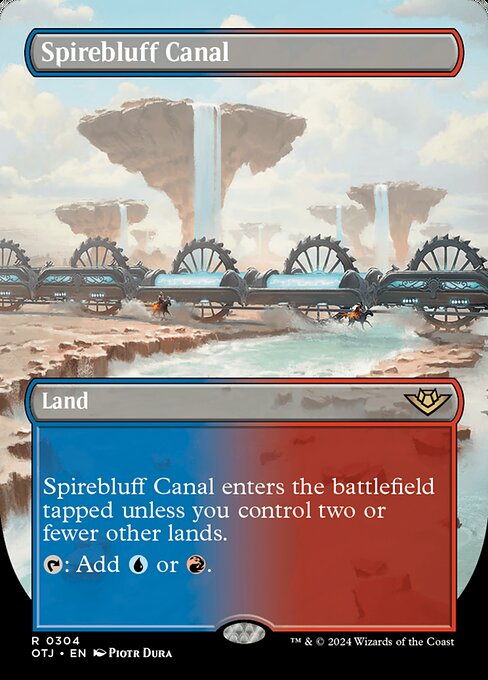 Spirebluff Canal — Outlaws of Thunder Junction #304, art by Piotr Dura