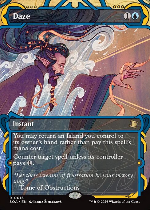 Daze — Secrets of Strixhaven Mystical Archive #15, art by Lenka Šimečková