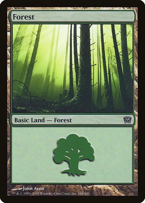 Forest — Ninth Edition #348★, art by John Avon