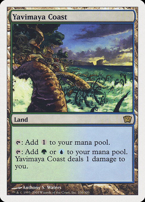 Yavimaya Coast — Ninth Edition #330, art by Anthony S. Waters