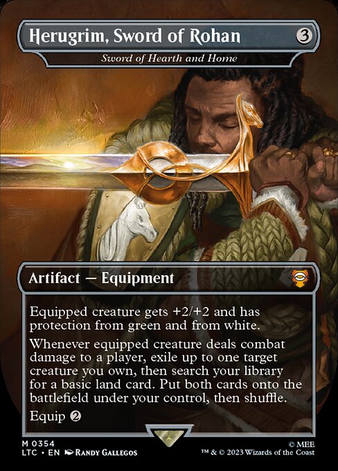 Sword of Hearth and Home — Herugrim, Sword of Rohan — Tales of Middle-earth Commander #354, art by Randy Gallegos