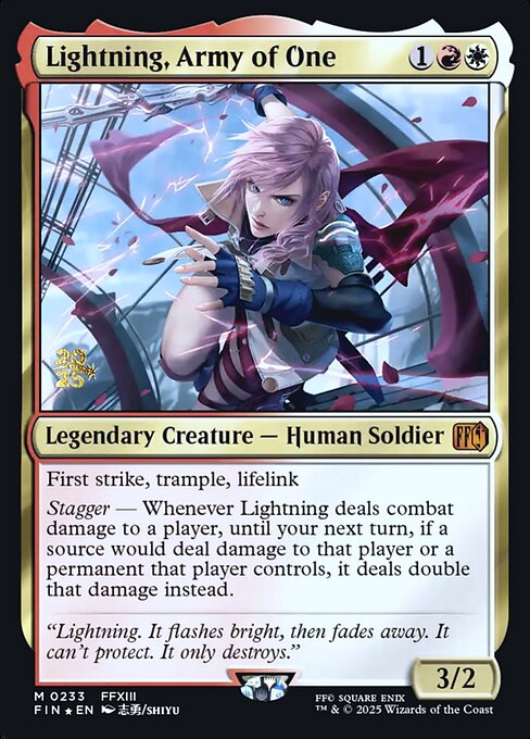 Lightning, Army of One — Final Fantasy Promos #233s, art by Shiyu