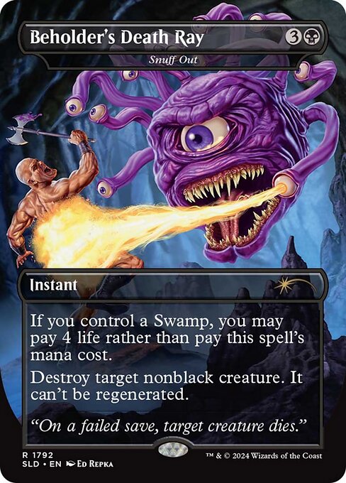Snuff Out — Beholder's Death Ray — Secret Lair Drop #1792, art by Ed Repka