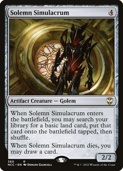 Solemn Simulacrum — New Capenna Commander #380, art by Donato Giancola