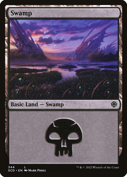 Swamp — Starter Commander Decks #344, art by Mark Poole