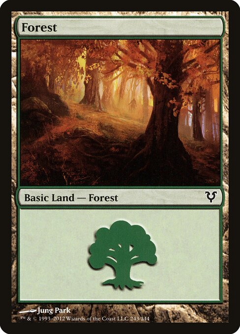Forest — Avacyn Restored #243, art by Jung Park