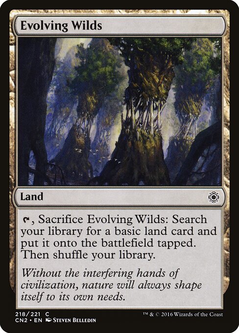 Evolving Wilds — Conspiracy: Take the Crown #218, art by Steven Belledin