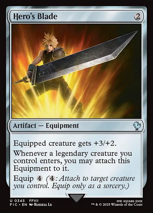 Hero's Blade — Final Fantasy Commander #345, art by Russell Dongjun Lu