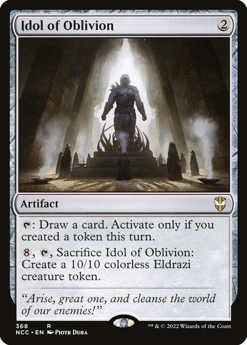 Idol of Oblivion — New Capenna Commander #368, art by Piotr Dura