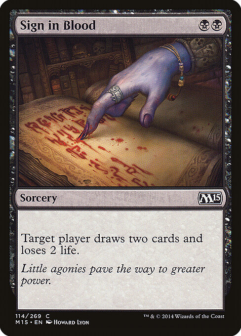 Sign in Blood — Magic 2015 #114, art by Howard Lyon