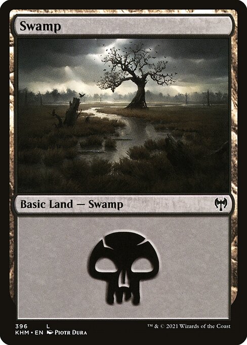 Swamp — Kaldheim #396, art by Piotr Dura
