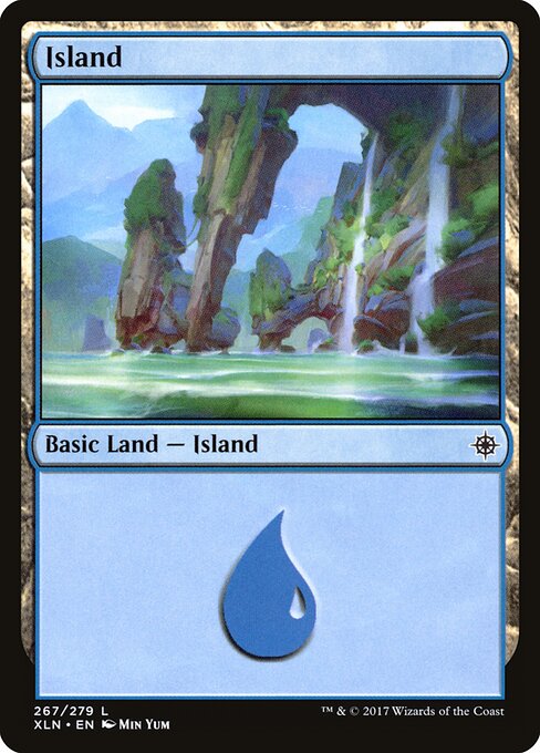 Island — Ixalan #267, art by Min Yum