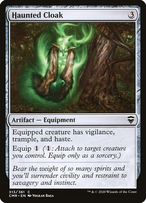 Haunted Cloak — Commander Legends #313, art by Volkan Baǵa