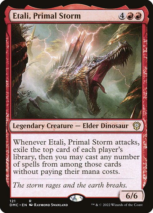Etali, Primal Storm — Dominaria United Commander #121, art by Raymond Swanland