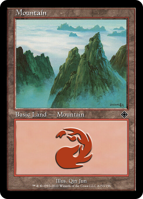 Mountain — Magic Online Theme Decks #A153, art by Qin Jun