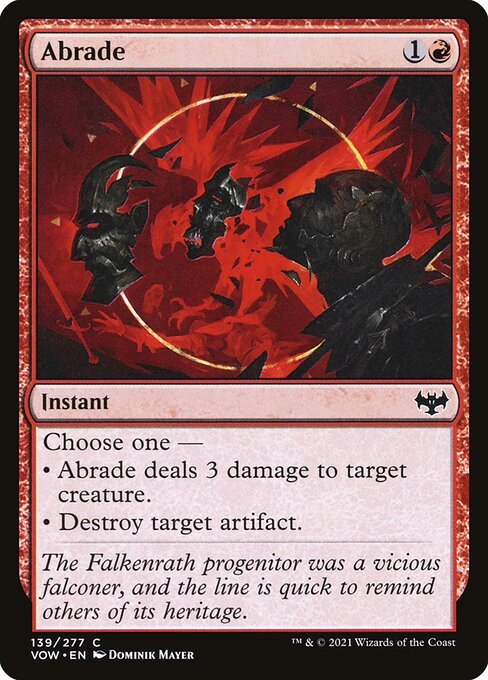Abrade — Innistrad: Crimson Vow #139, art by Dominik Mayer