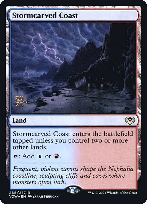 Stormcarved Coast — Innistrad: Crimson Vow Promos #265s, art by Sarah Finnigan