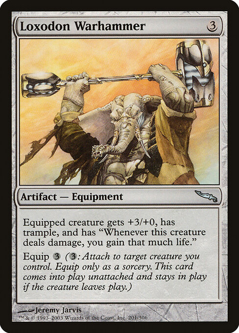 Loxodon Warhammer — Mirrodin #201, art by Jeremy Jarvis