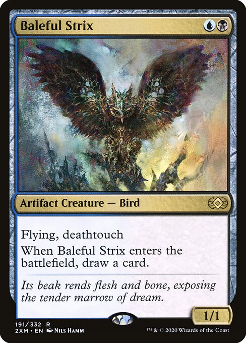 Baleful Strix — Double Masters #191, art by Nils Hamm