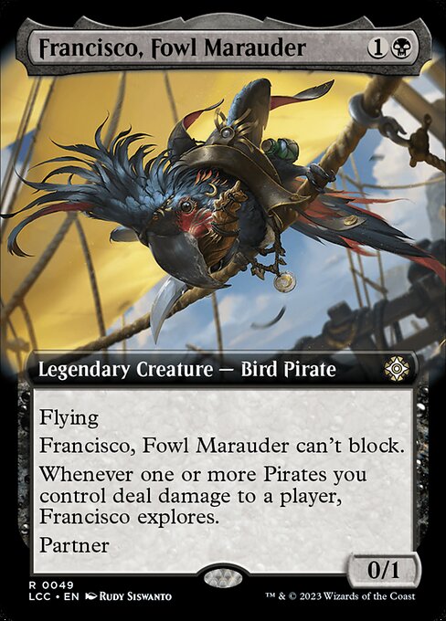 Francisco, Fowl Marauder — The Lost Caverns of Ixalan Commander #49, art by Rudy Siswanto