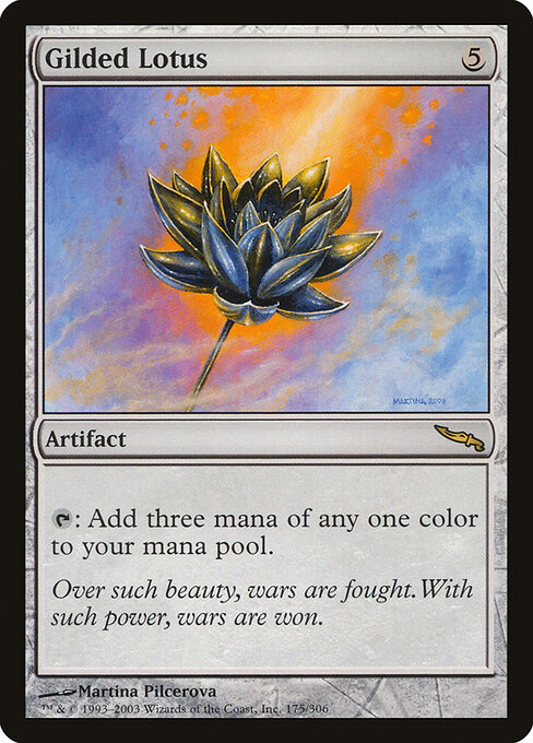 Gilded Lotus — Mirrodin #175, art by Martina Pilcerova