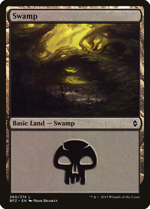 Swamp — Battle for Zendikar #260a, art by Noah Bradley