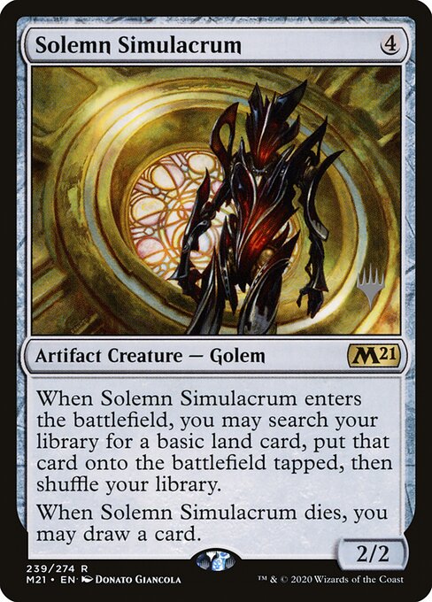 Solemn Simulacrum — Core Set 2021 Promos #239p, art by Donato Giancola