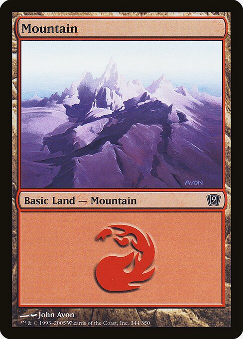 Mountain — Ninth Edition #344★, art by John Avon