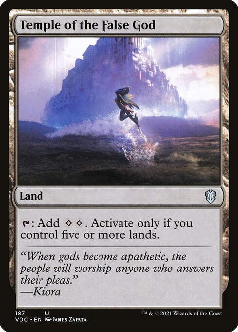 Temple of the False God — Crimson Vow Commander #187, art by James Zapata