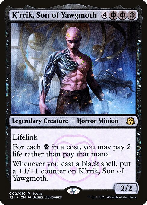 K'rrik, Son of Yawgmoth — Judge Gift Cards 2021 #2, art by Daniel Ljunggren
