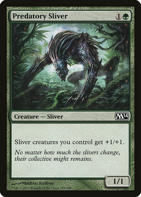 Predatory Sliver — Magic 2014 #189, art by Mathias Kollros