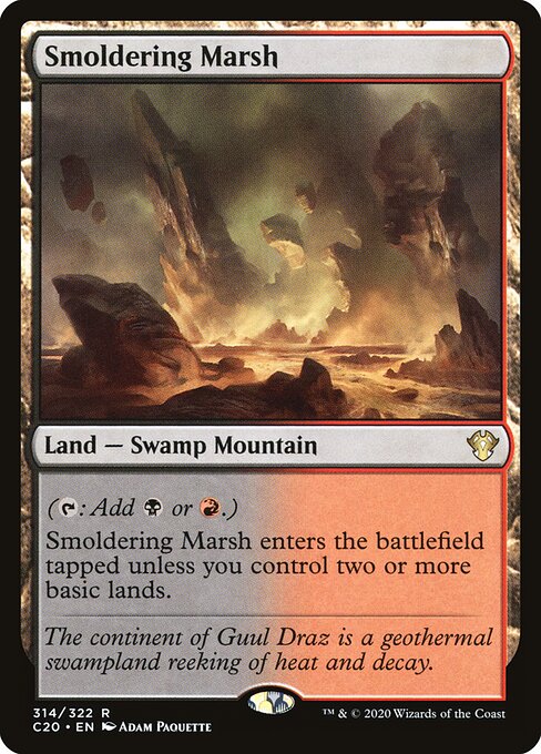 Smoldering Marsh — Commander 2020 #314, art by Adam Paquette
