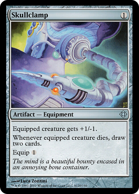 Skullclamp — Magic Online Theme Decks #A120, art by Luca Zontini