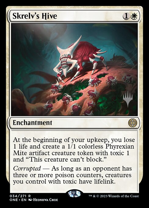 Skrelv's Hive — Phyrexia: All Will Be One Promos #34p, art by Heonhwa