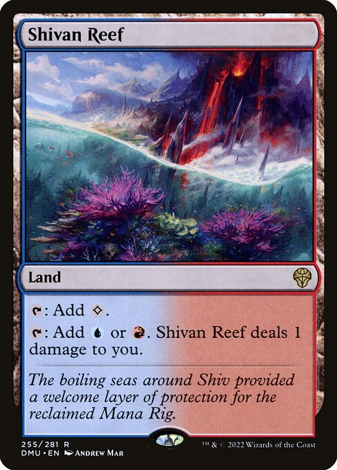 Shivan Reef — Dominaria United #255, art by Andrew Mar