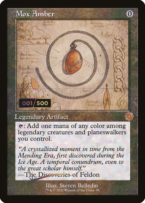 Mox Amber — The Brothers' War Retro Artifacts #98z, art by Steven Belledin