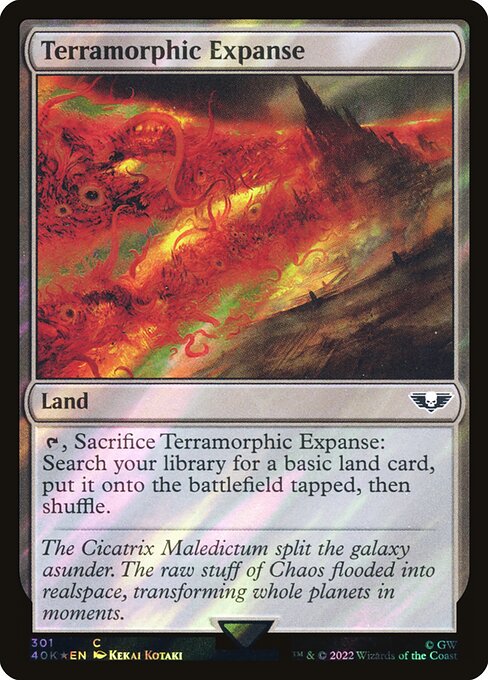 Terramorphic Expanse — Warhammer 40,000 Commander #301★, art by Kekai Kotaki